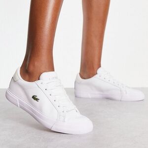 Lacoste White Canvas Tennis Shoes